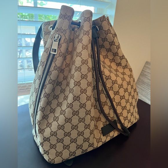 Brand New Authentic Gucci Monogram Draw String backpack - Picture 3 of 10
